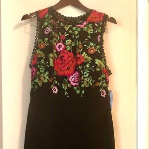 New Bisou Bisou floral print & black dress